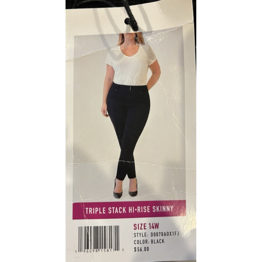 Faith Jeans Women's  Hi Rise Skinny Triple Stack Pants Size 10 Black Stretch - Picture 2 of 8